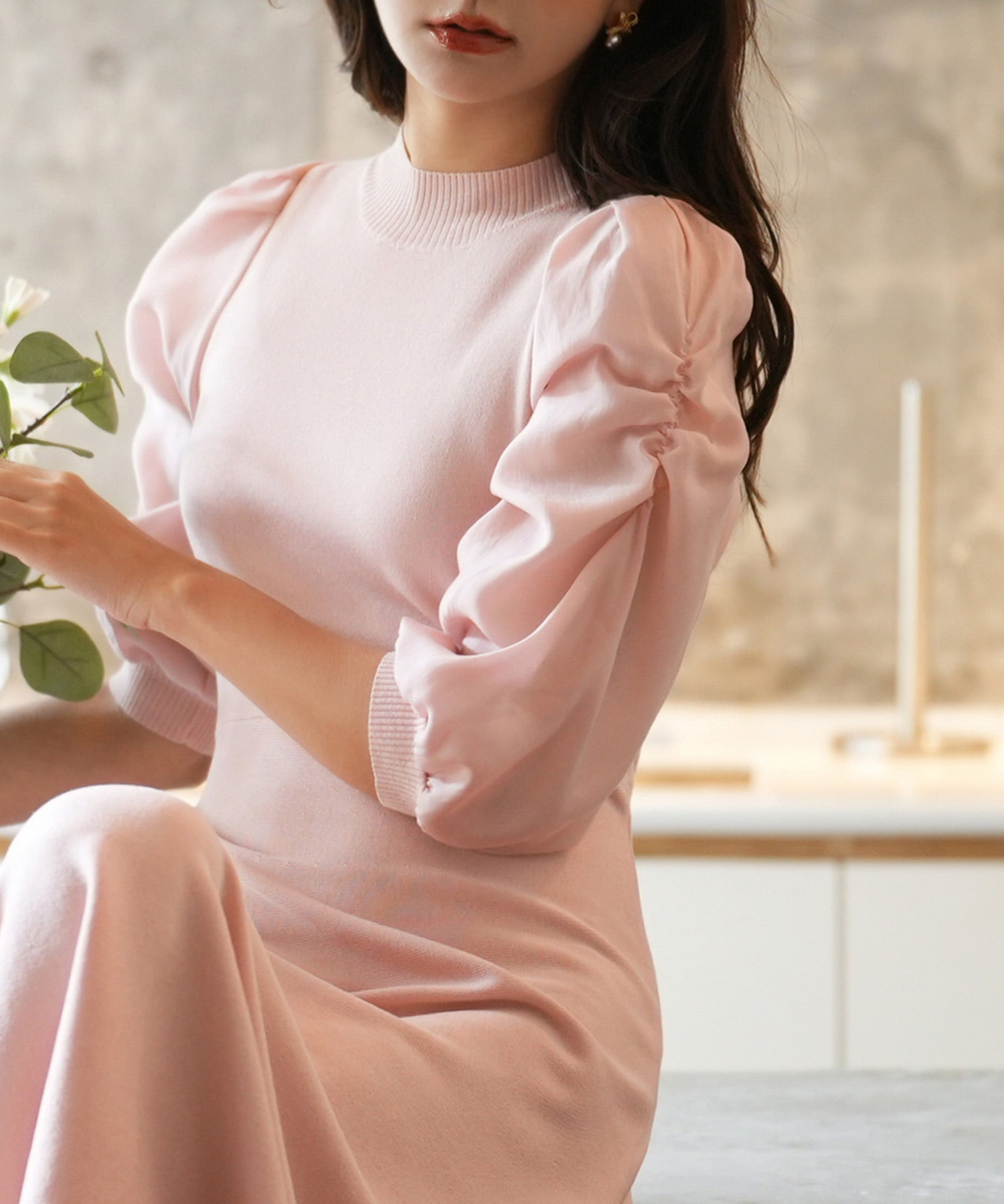 Aラインドッキングニットワンピースsdpxyf9017 ピンク