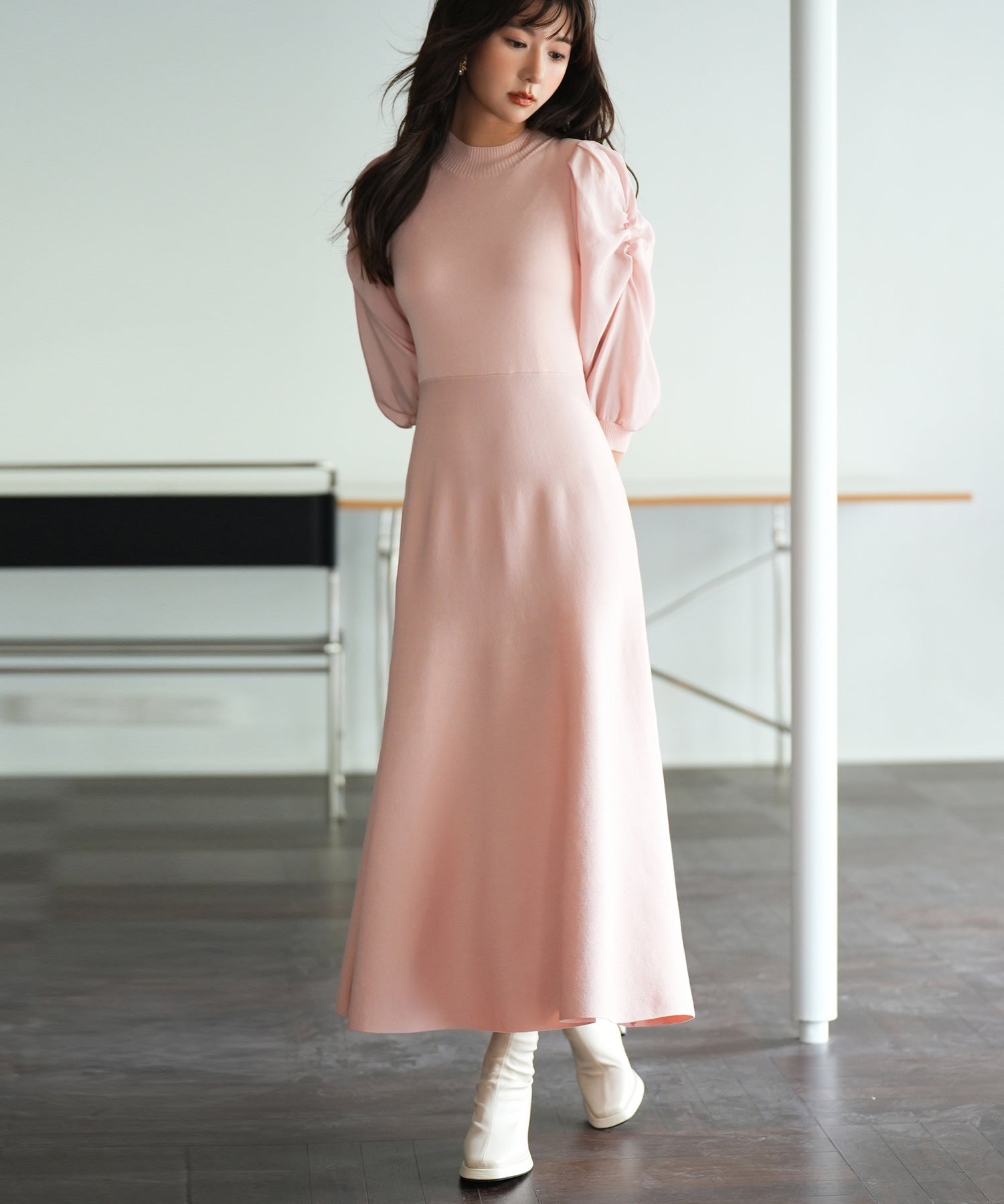 Aラインドッキングニットワンピースsdpxyf9017 ピンク