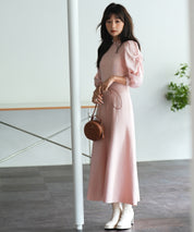 Aラインドッキングニットワンピースsdpxyf9017 ピンク