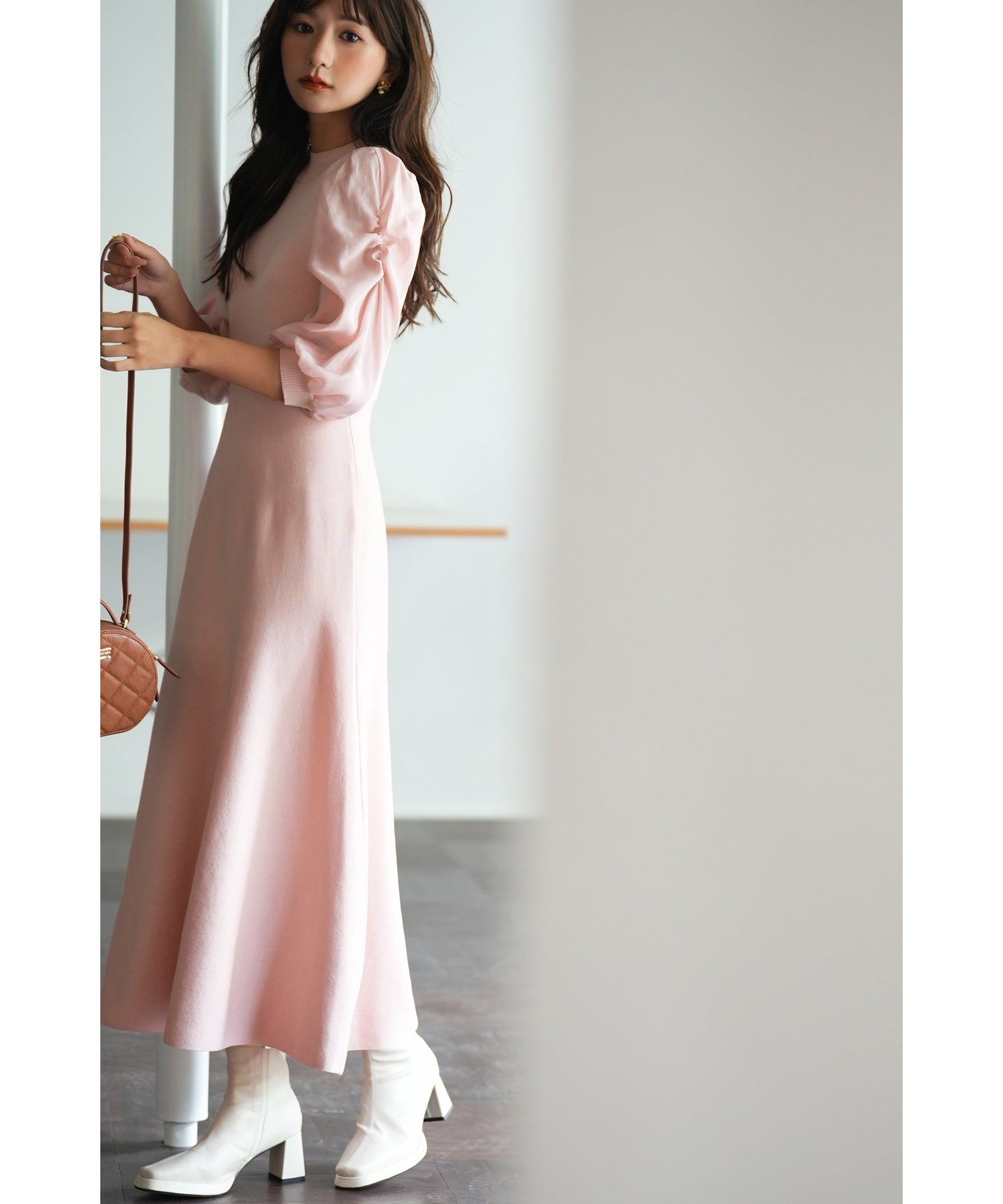 Aラインドッキングニットワンピースsdpxyf9017 ピンク