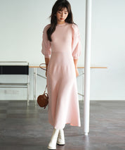 Aラインドッキングニットワンピースsdpxyf9017 ピンク