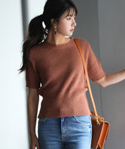 天竺編みサマーニットプルオーバsdpxyf9120 コーラル