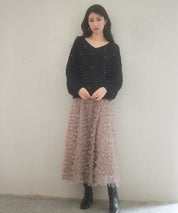 ドロップショルダーニットプルオーバーsdpxyf9499 ブラック