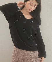 ドロップショルダーニットプルオーバーsdpxyf9499 ブラック