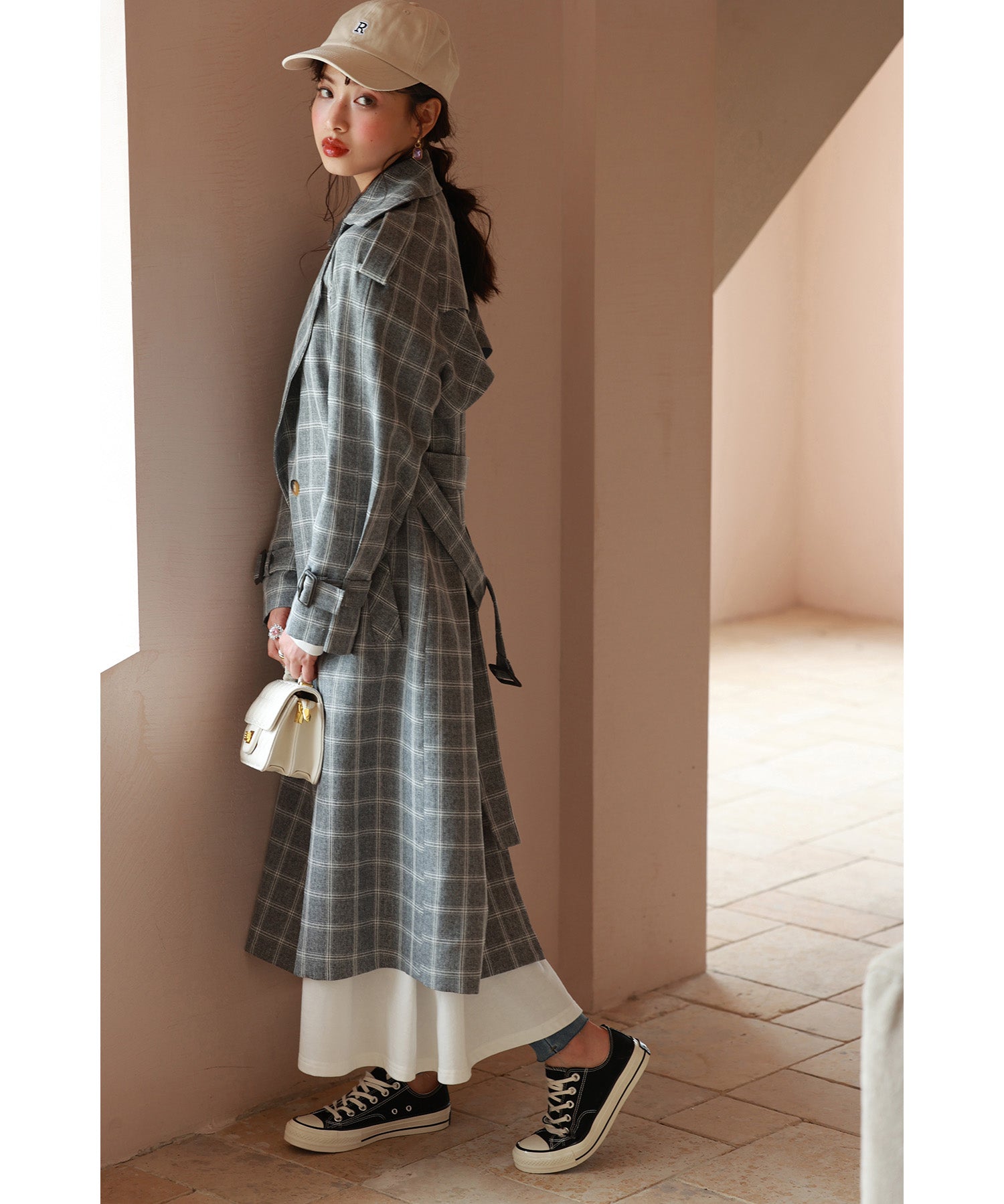 オーバーサイズトレンチコートsdpxyz076168 グレー