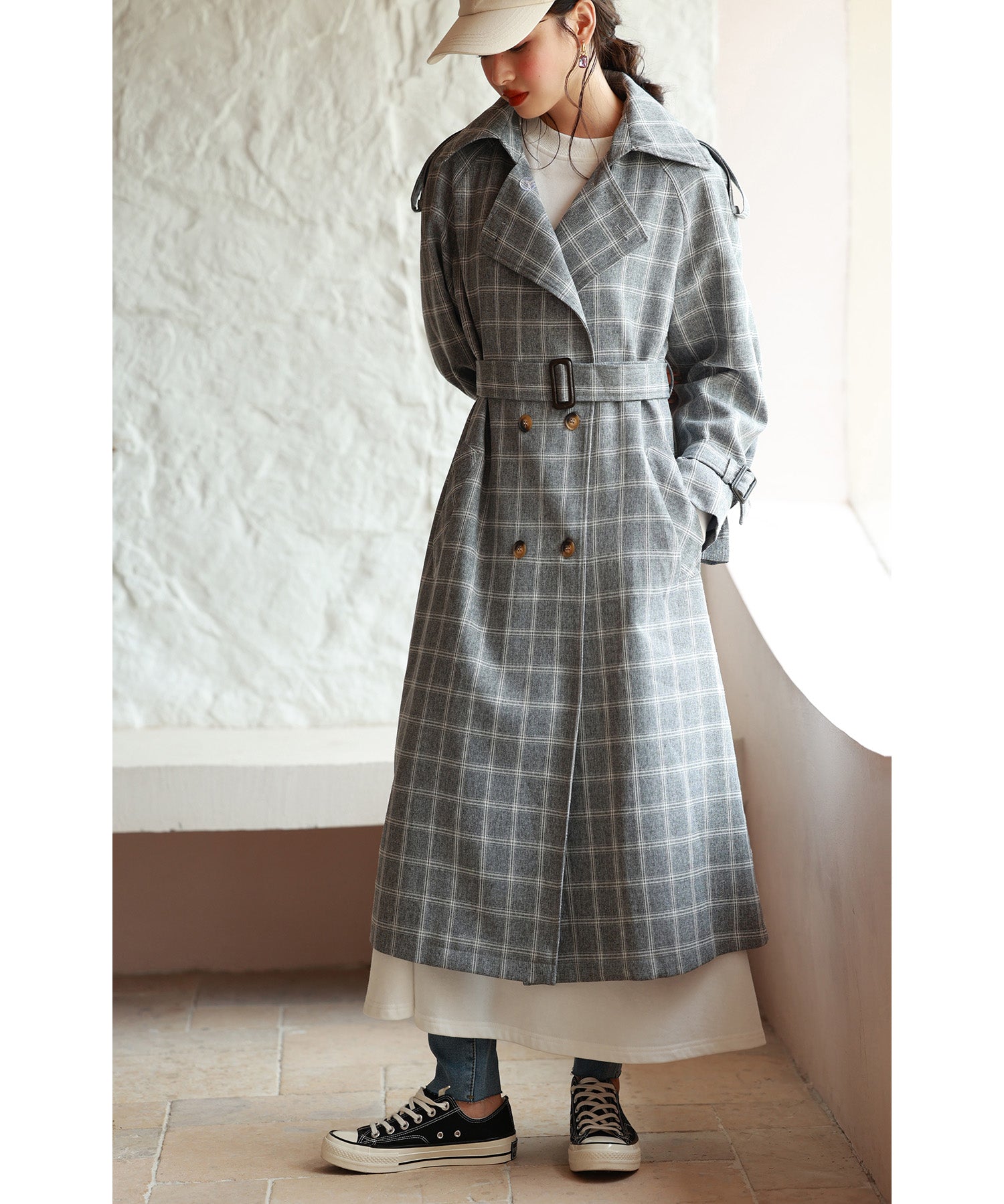 オーバーサイズトレンチコートsdpxyz076168 グレー