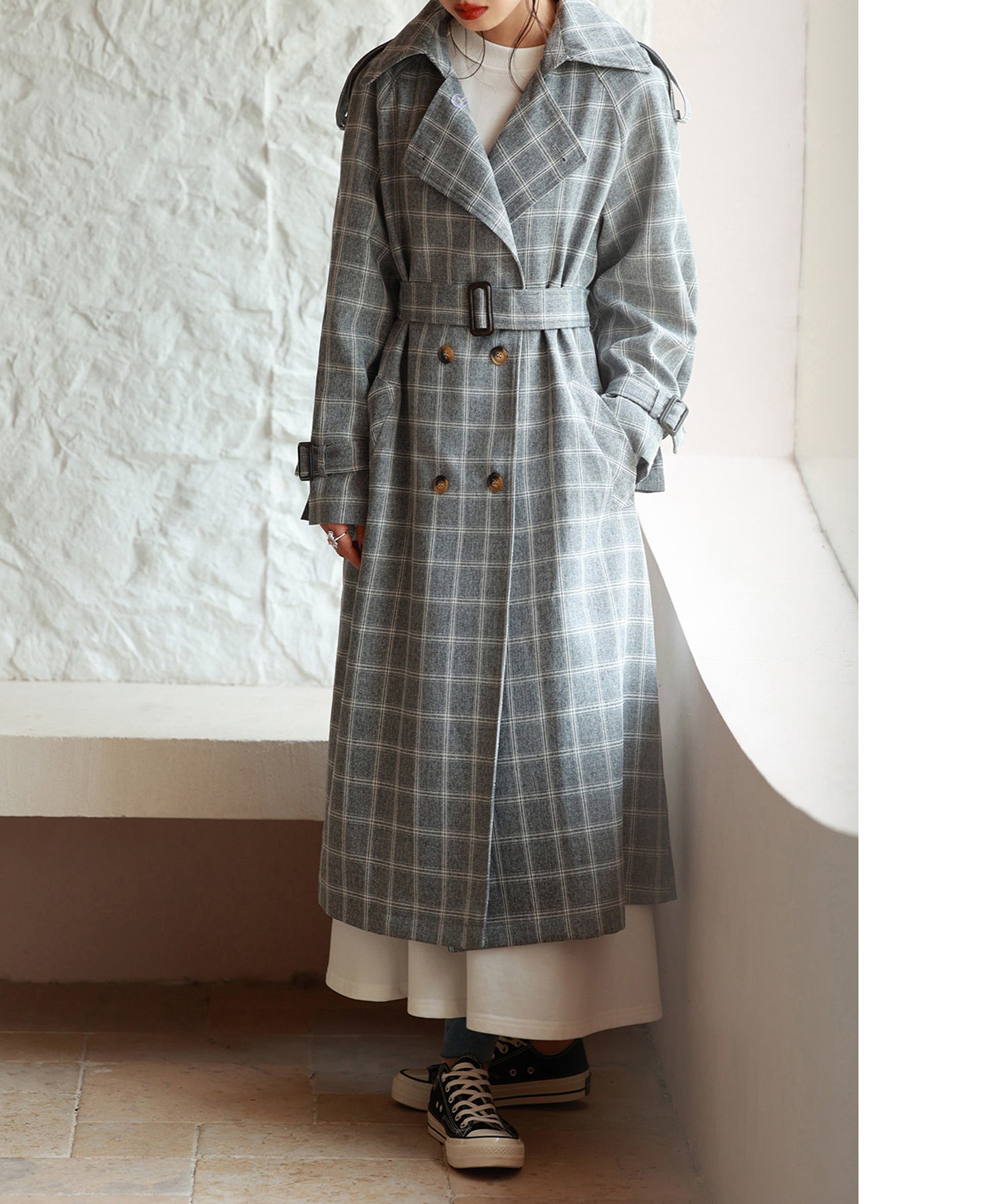 オーバーサイズトレンチコートsdpxyz076168 グレー