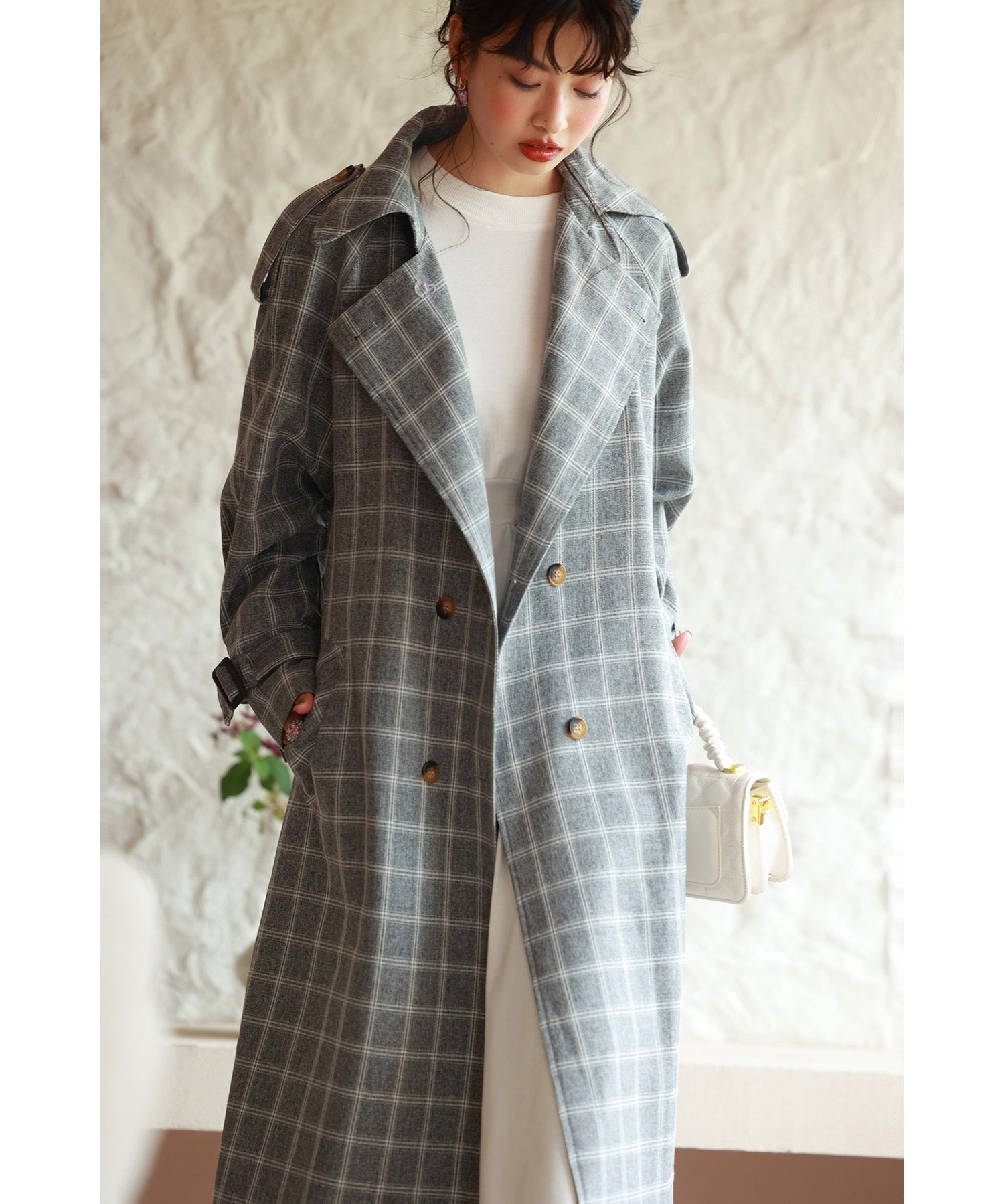 オーバーサイズトレンチコートsdpxyz076168 グレー