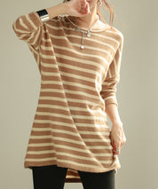 ボーダー柄オーバーサイズチュニックニットsdpyb39119-103-17