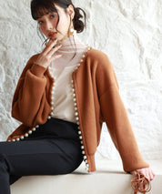 パールビジューボタンレスニットカーディガンxyf041631-101-17