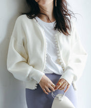 パールビジューボタンレスニットカーディガンxyf041631-101-1