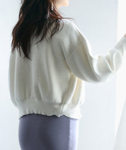 パールビジューボタンレスニットカーディガンxyf041631 ホワイト