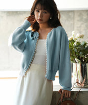 パールビジューボタンレスニットカーディガンxyf041631-101-34