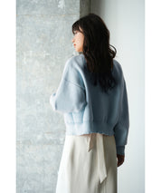 パールビジューボタンレスニットカーディガンxyf041631 ブルー