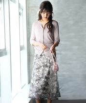 【接触冷感】スキッパーネックサマーニットカーディガンxyf2099 ラベンダー