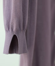 【接触冷感】スキッパーネックサマーニットカーディガンxyf2099 パープル