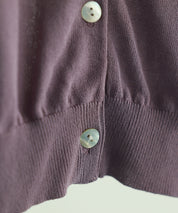 【接触冷感】スキッパーネックサマーニットカーディガンxyf2099 パープル