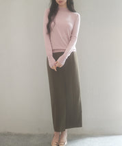 パールボタン付きプチハイネックニットプルオーバーxyf2150 ピンク