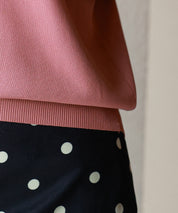 Vネック半袖サマーニットプルオーバーxyf6296 ローズ