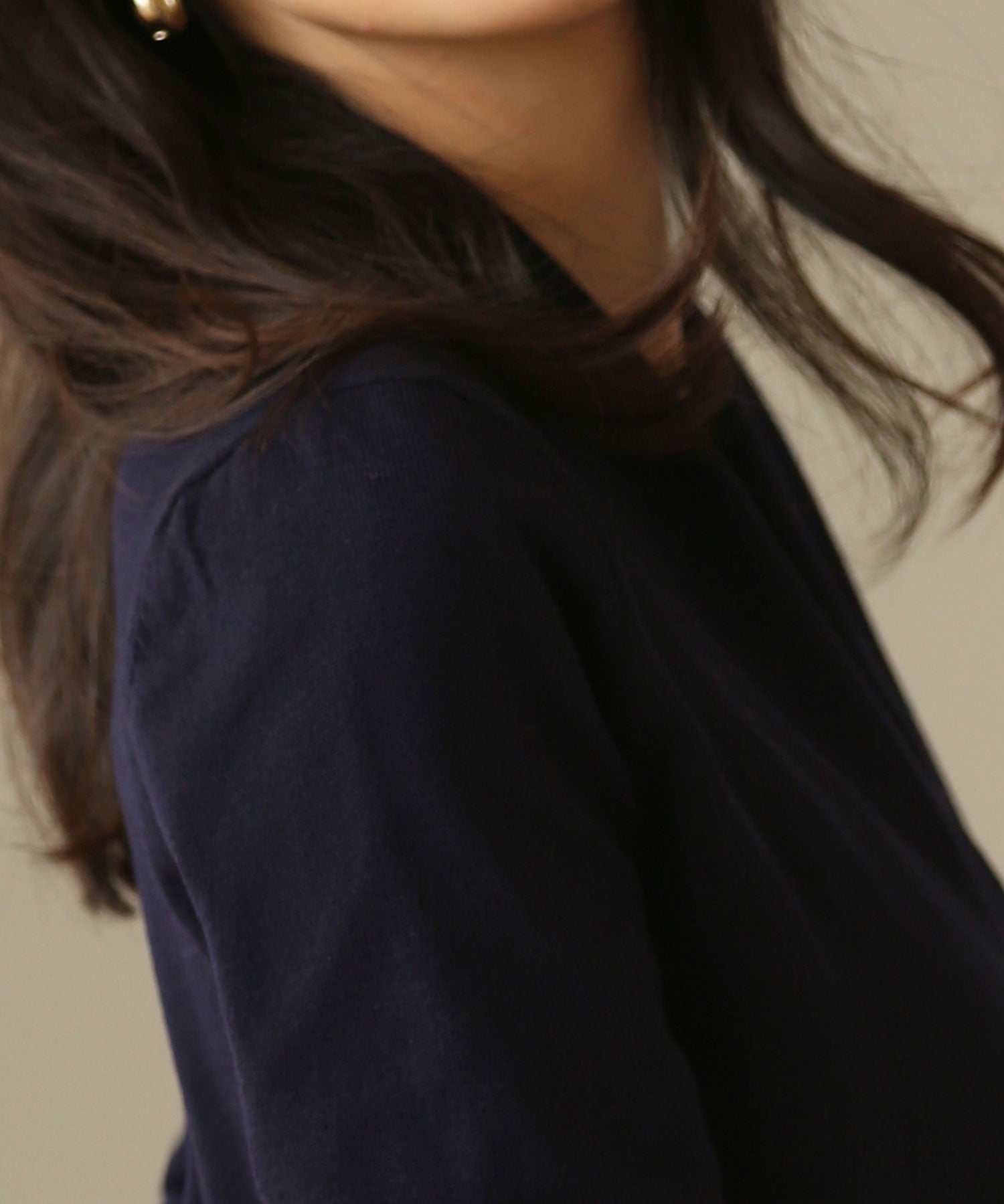 授乳もオフィスも両立カシュクールネックニットトップスxyf9368 ネイビー