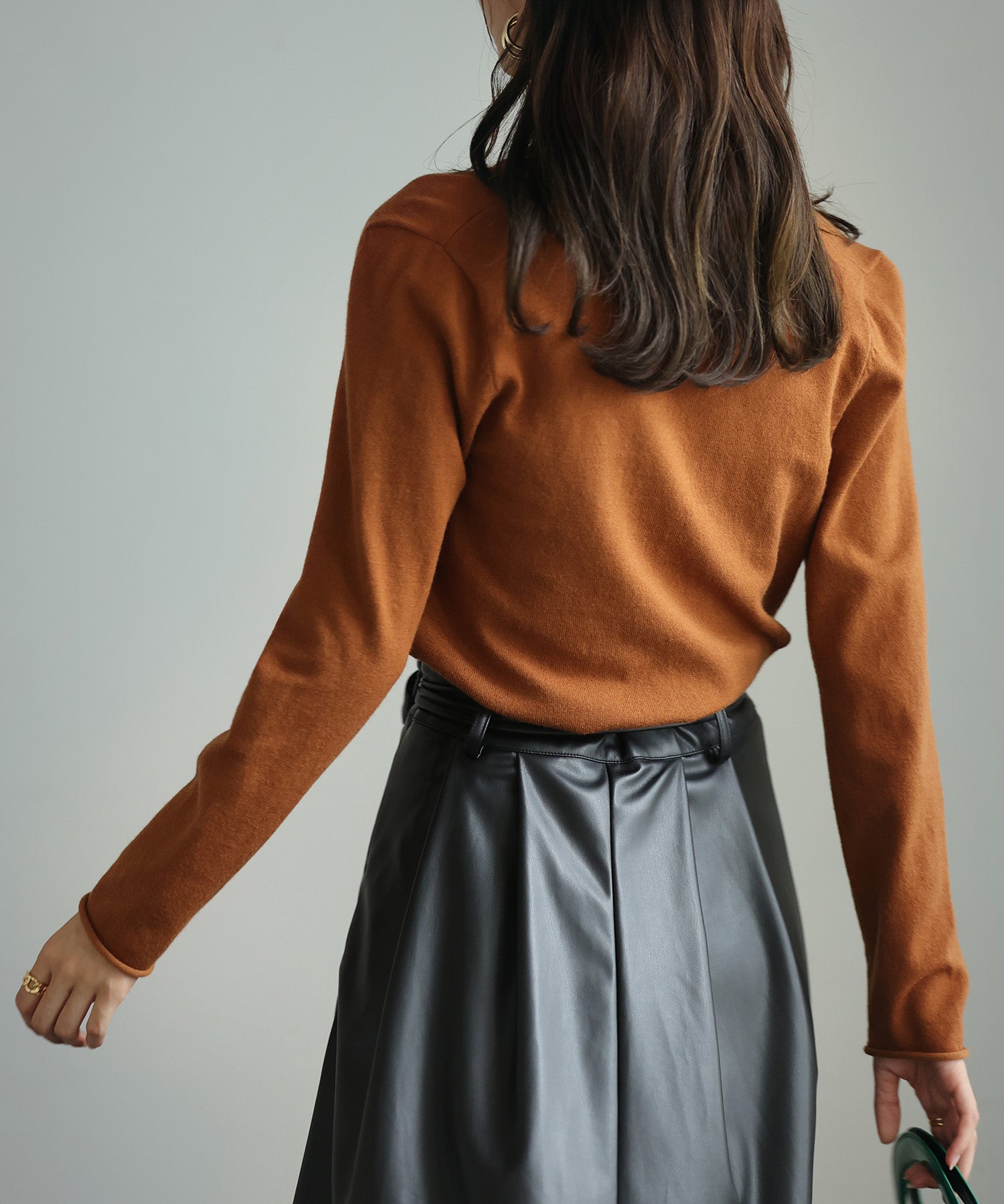 授乳もオフィスも両立カシュクールネックニットトップスxyf9368 ブラウン