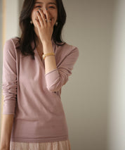 授乳もオフィスも両立カシュクールネックニットトップスxyf9368 ピンク