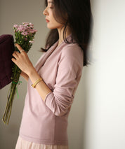 授乳もオフィスも両立カシュクールネックニットトップスxyf9368 ピンク