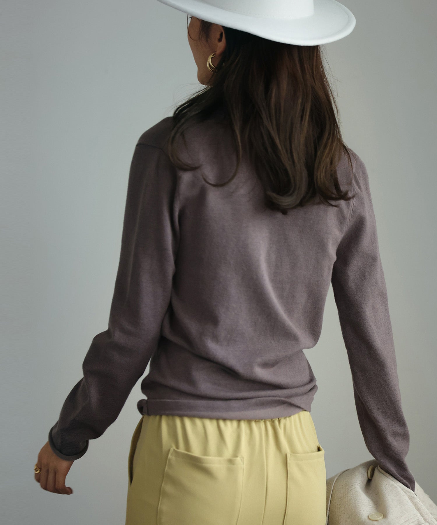 授乳もオフィスも両立カシュクールネックニットトップスxyf9368 チャコール