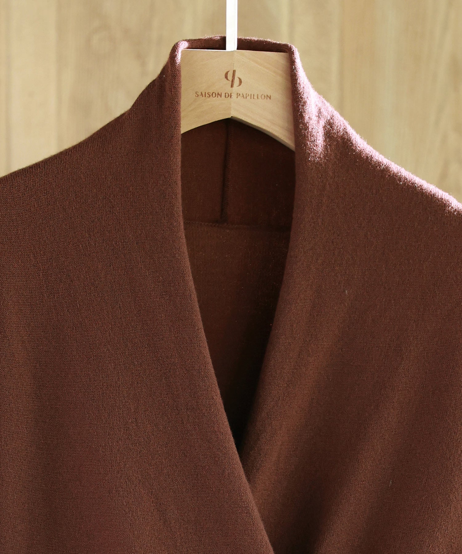 授乳もオフィスも両立カシュクールネックニットトップスxyf9368 ダークブラウン