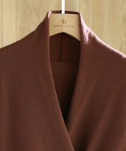 授乳もオフィスも両立カシュクールネックニットトップスxyf9368 ダークブラウン