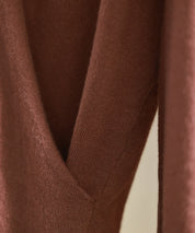 授乳もオフィスも両立カシュクールネックニットトップスxyf9368 ダークブラウン