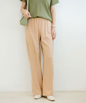 とろみセミワイドパンツxyz2033 ベージュ