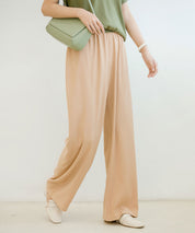 とろみセミワイドパンツxyz2033 ベージュ