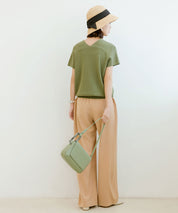 とろみセミワイドパンツxyz2033 ベージュ