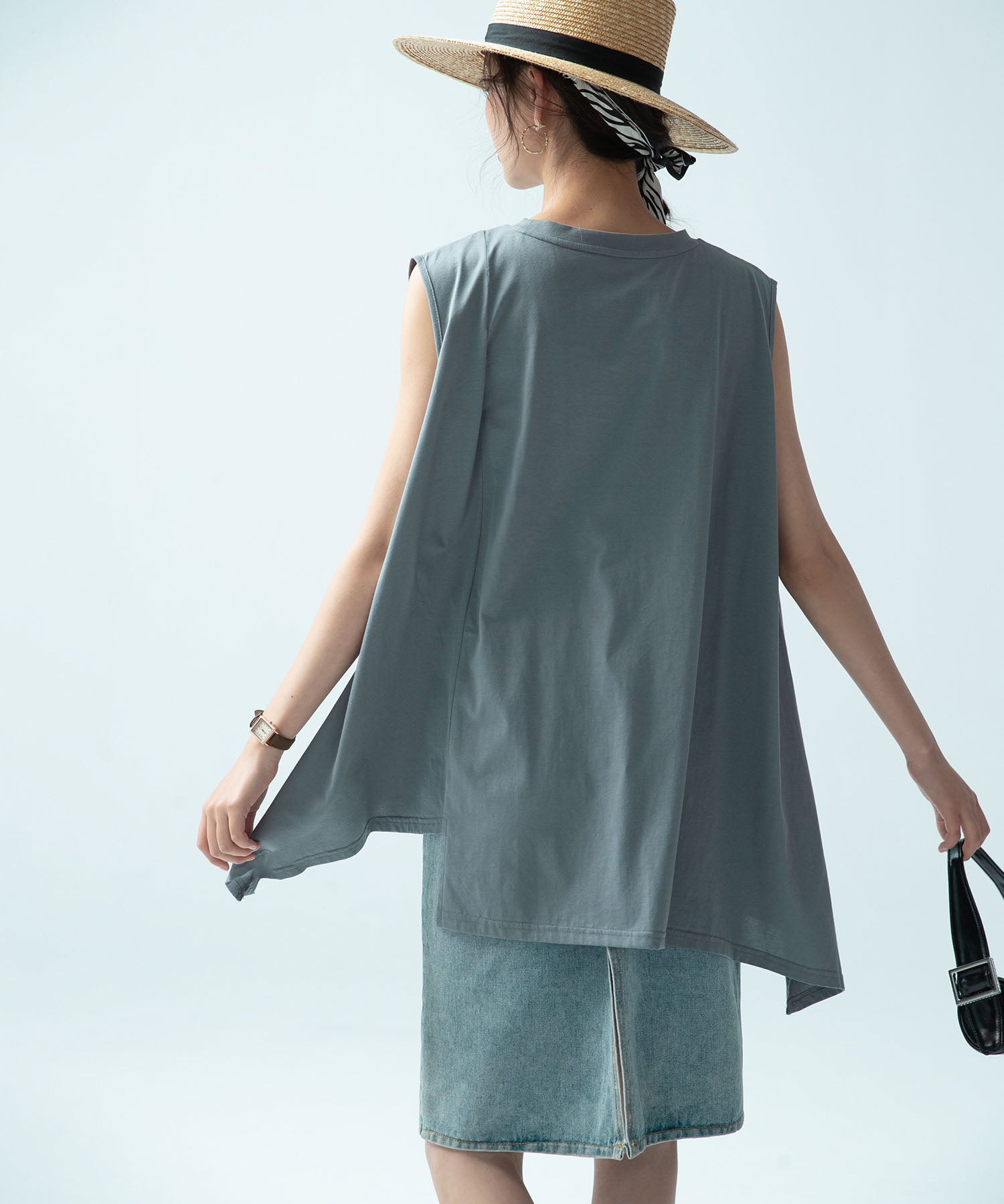 ノースリーブクルーネックカットソーxyz2194 グレー