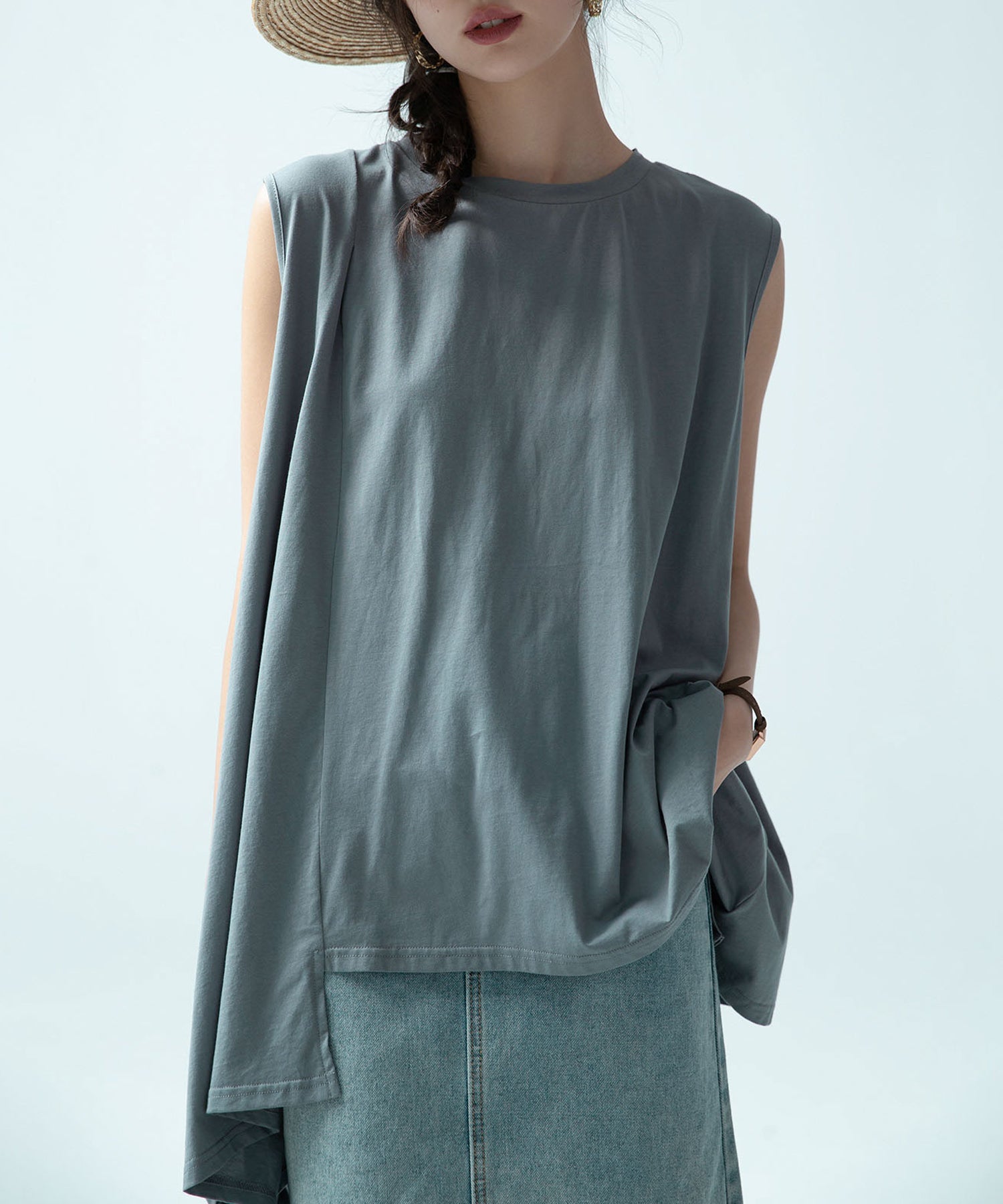 ノースリーブクルーネックカットソーxyz2194-102-18