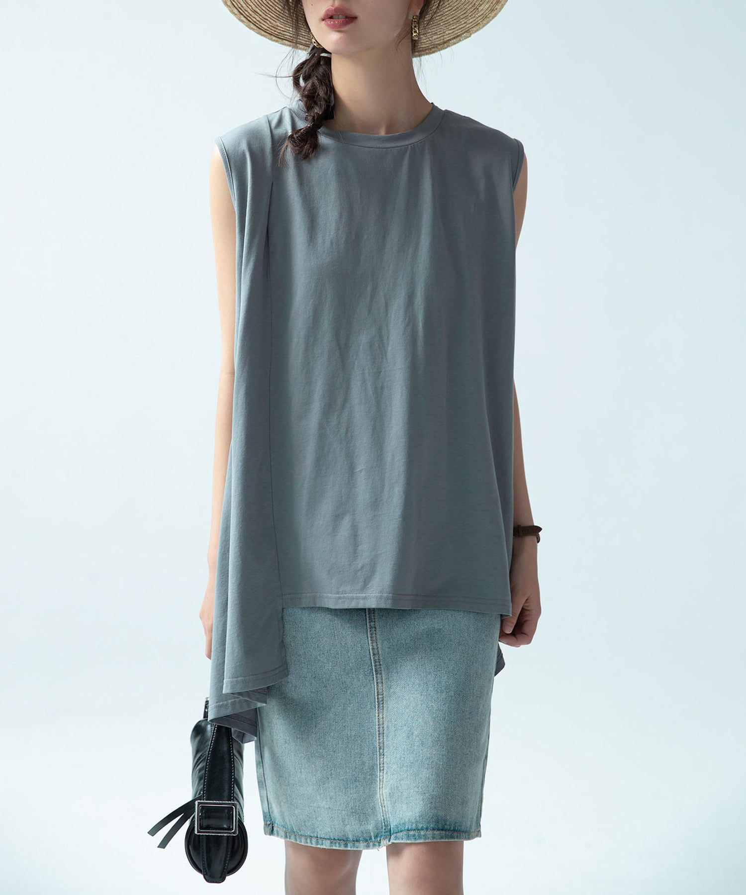 ノースリーブクルーネックカットソーxyz2194 グレー