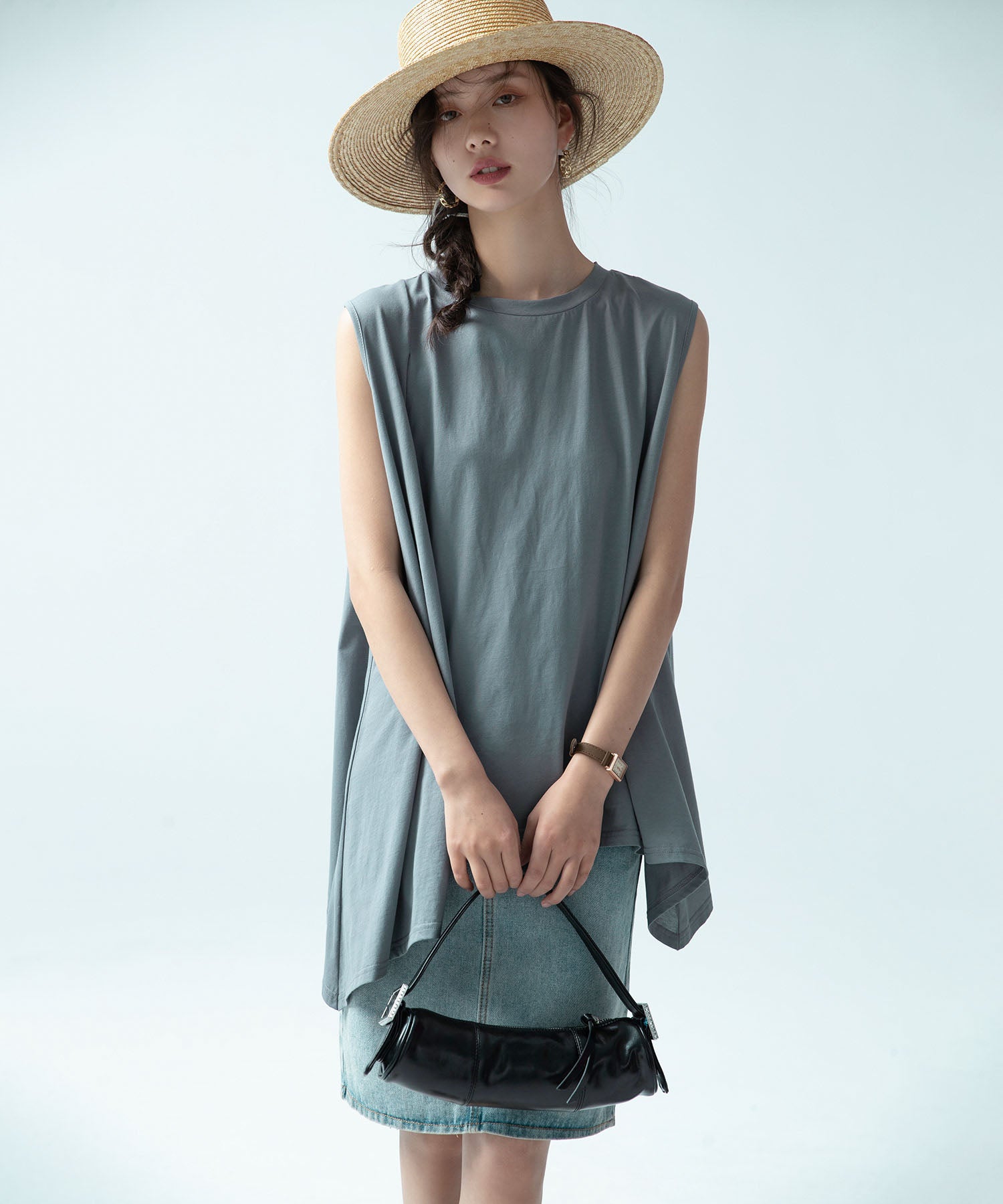 ノースリーブクルーネックカットソーxyz2194 グレー