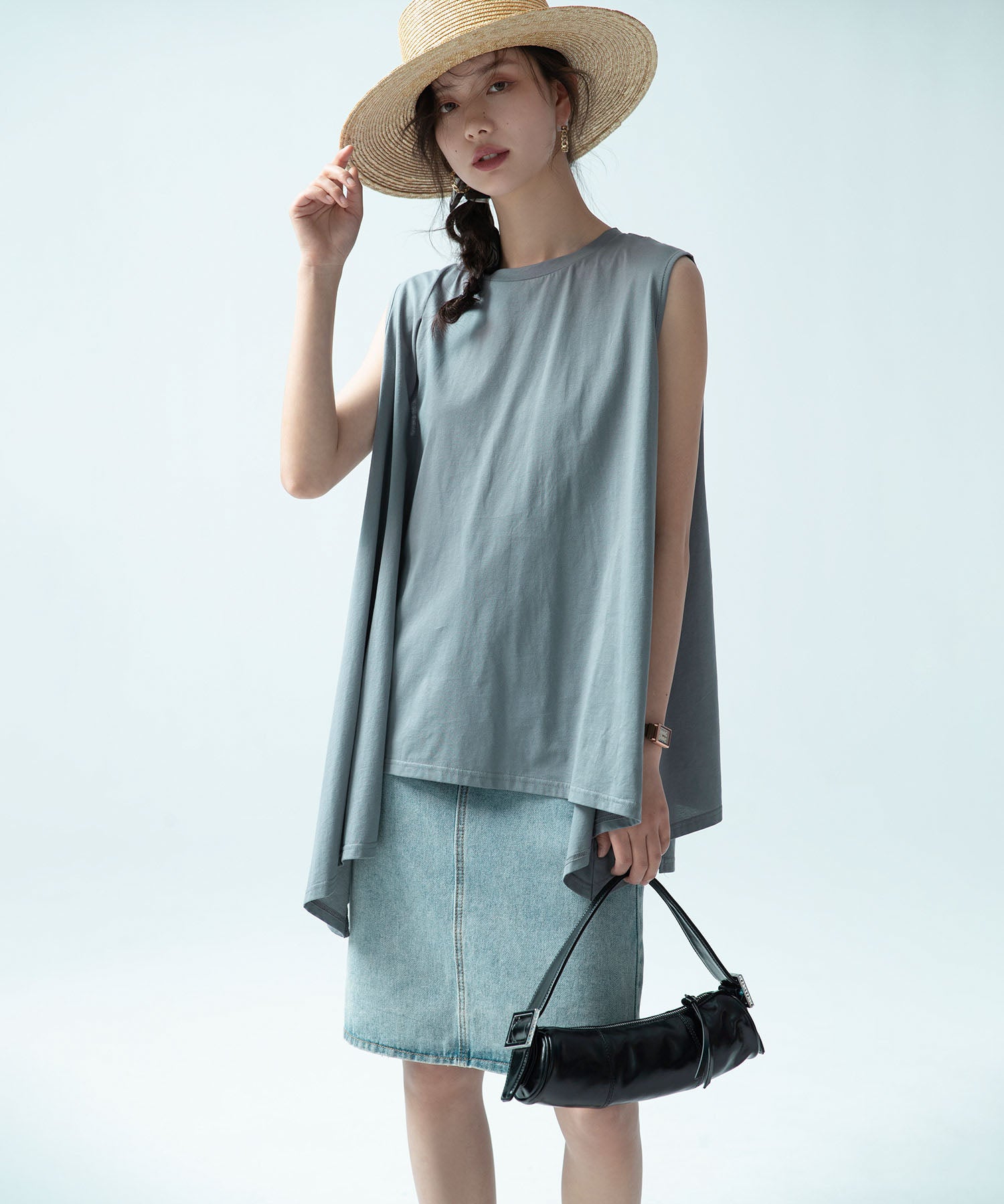 ノースリーブクルーネックカットソーxyz2194 グレー