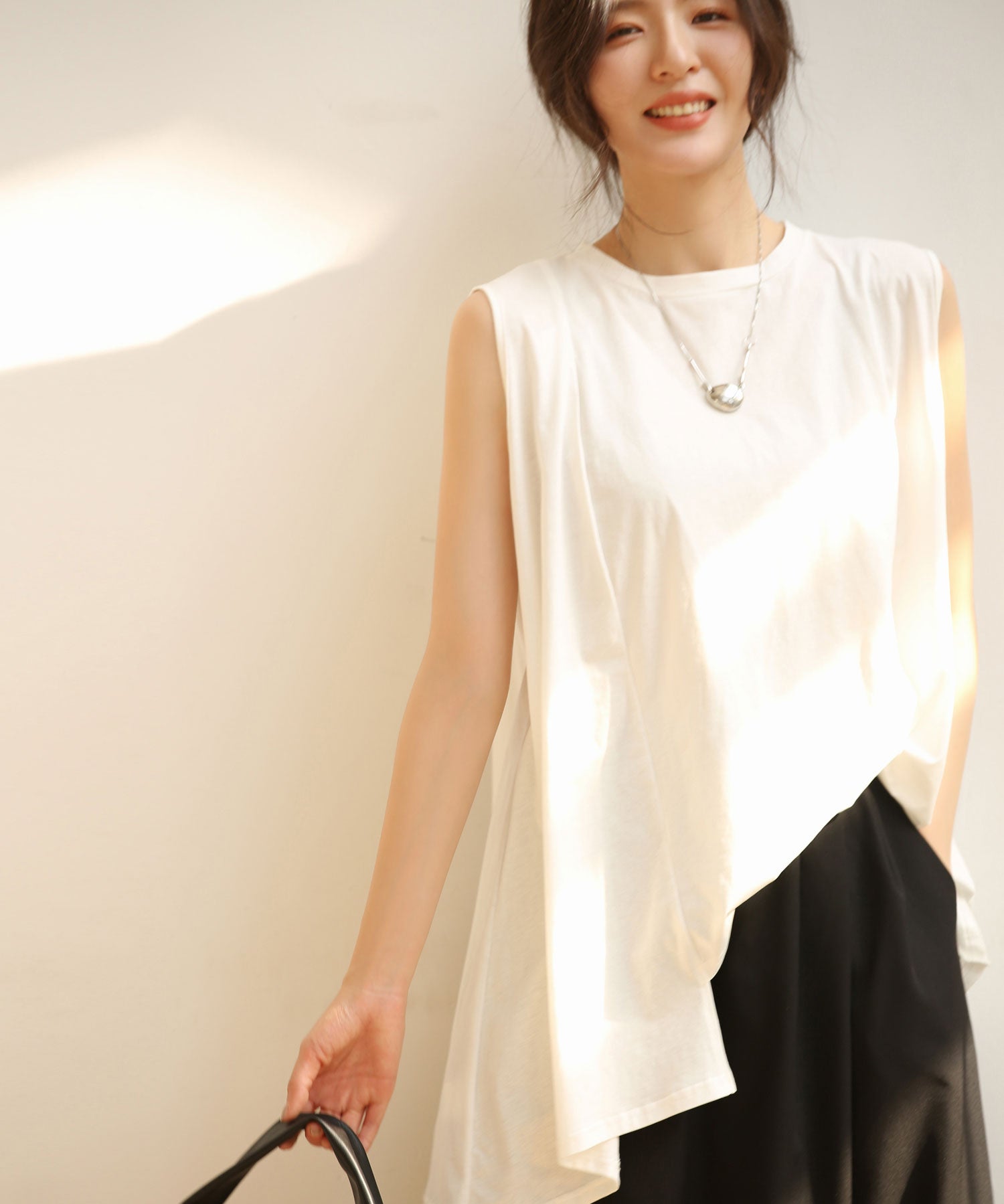 ノースリーブクルーネックカットソーxyz2194 ホワイト