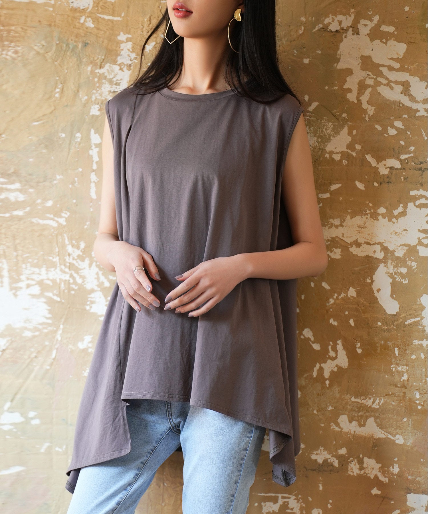 ノースリーブクルーネックカットソーxyz2194-102-365