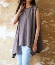 ノースリーブクルーネックカットソーxyz2194 チャコール