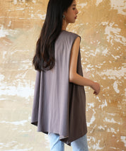 ノースリーブクルーネックカットソーxyz2194 チャコール