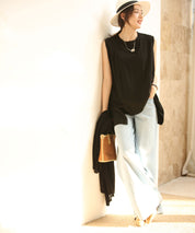 ノースリーブクルーネックカットソーxyz2194 ブラック