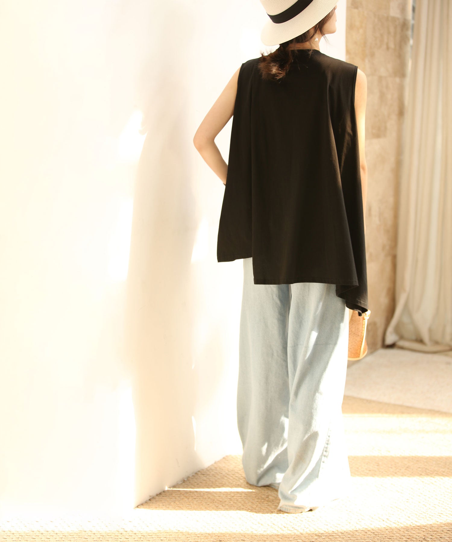 ノースリーブクルーネックカットソーxyz2194 ブラック