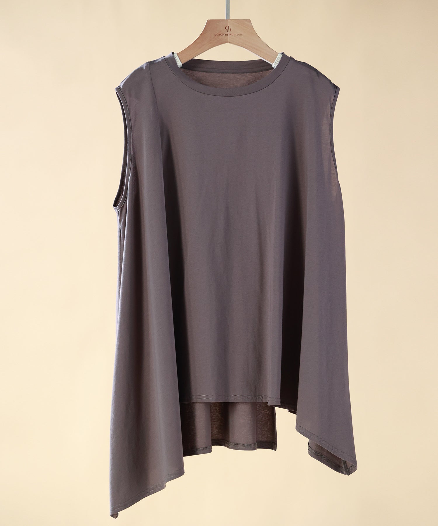 ノースリーブクルーネックカットソーxyz2194 チャコール