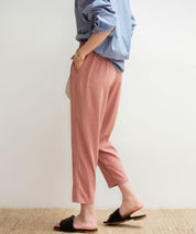ロングシーズン対応ウエストゴムイージークロップドパンツxyz2312 コーラル
