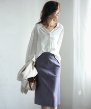 バックVネックシフォンブラウスxyz2413 ホワイト