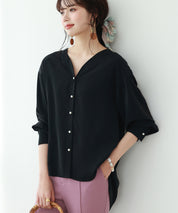 バックVネックシフォンブラウスxyz2413-102-8