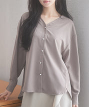 バックVネックシフォンブラウスxyz2413-102-99